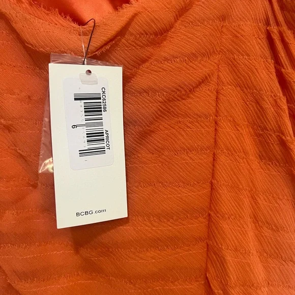 - BCBGMAXAZRIA's‎ Orange Color Ruffles sleeves Maxi formal Night Prom dress…